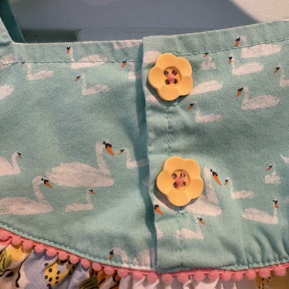 Matilda Jane Dress Toddler Size 4T Swan Floral Ruffle Hem Bloom Spring Summer - Picture 9 of 13